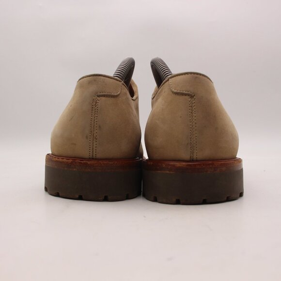 Salvatore Ferragamo Men's 9.5 D Tan Suede Plain-toe Derby Dress Oxford Shoes - Picture 5 of 14